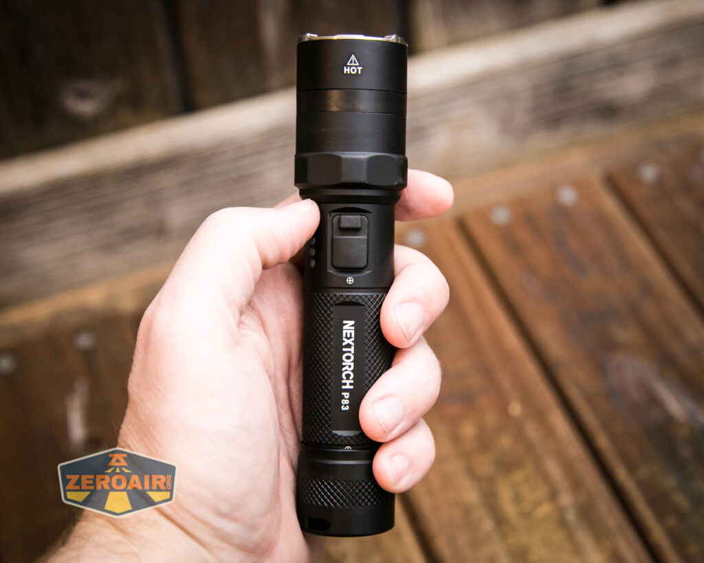 Nextorch P83 flashlight in hand
