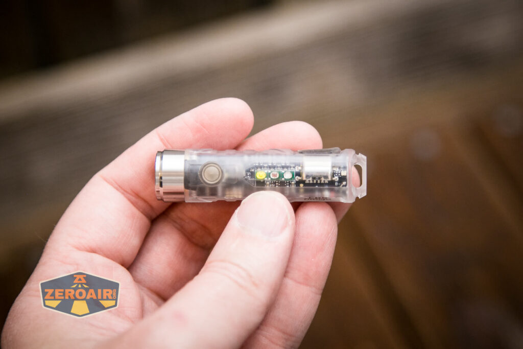 RovyVon Aurora A8 Keychain Flashlight in hand