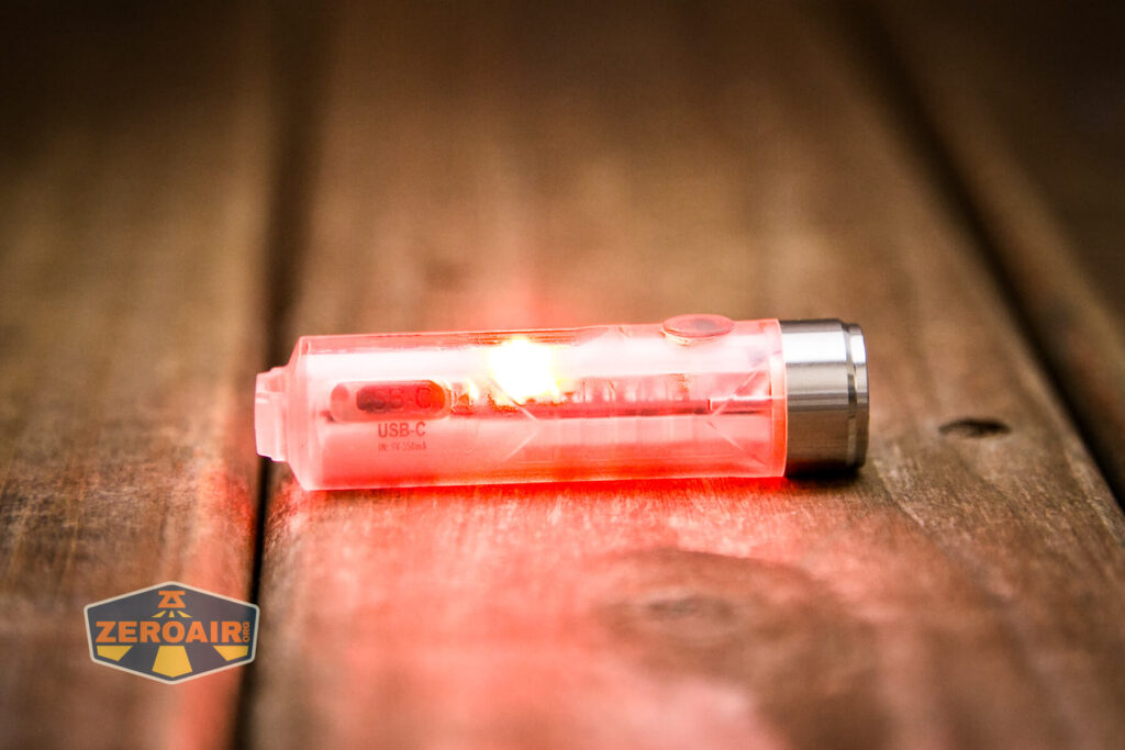 RovyVon A8U keychain flashlight side lights on