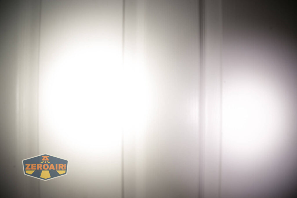 beamshots on door compared to nichia 219b