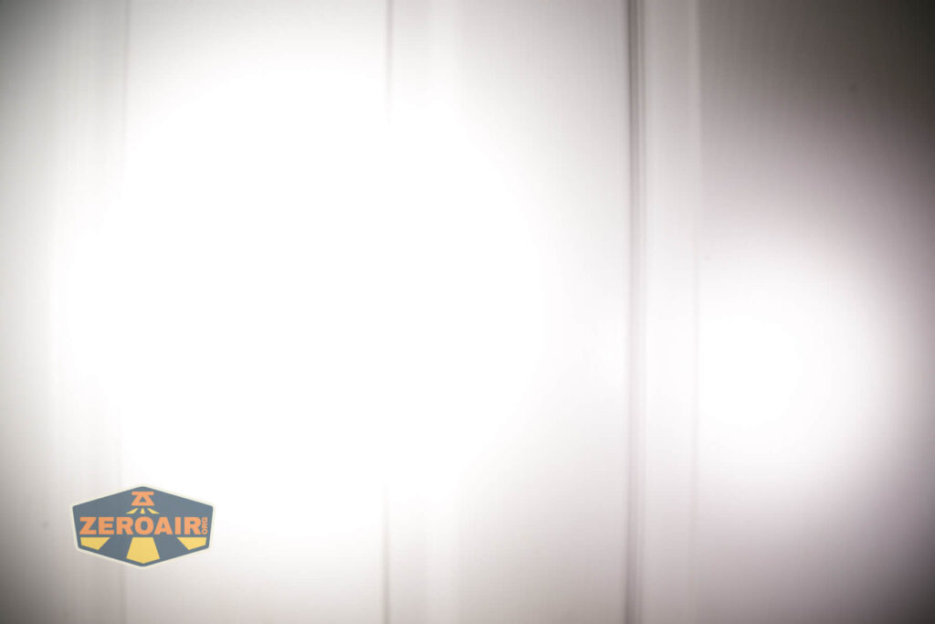 beamshots on door compared to nichia 219b