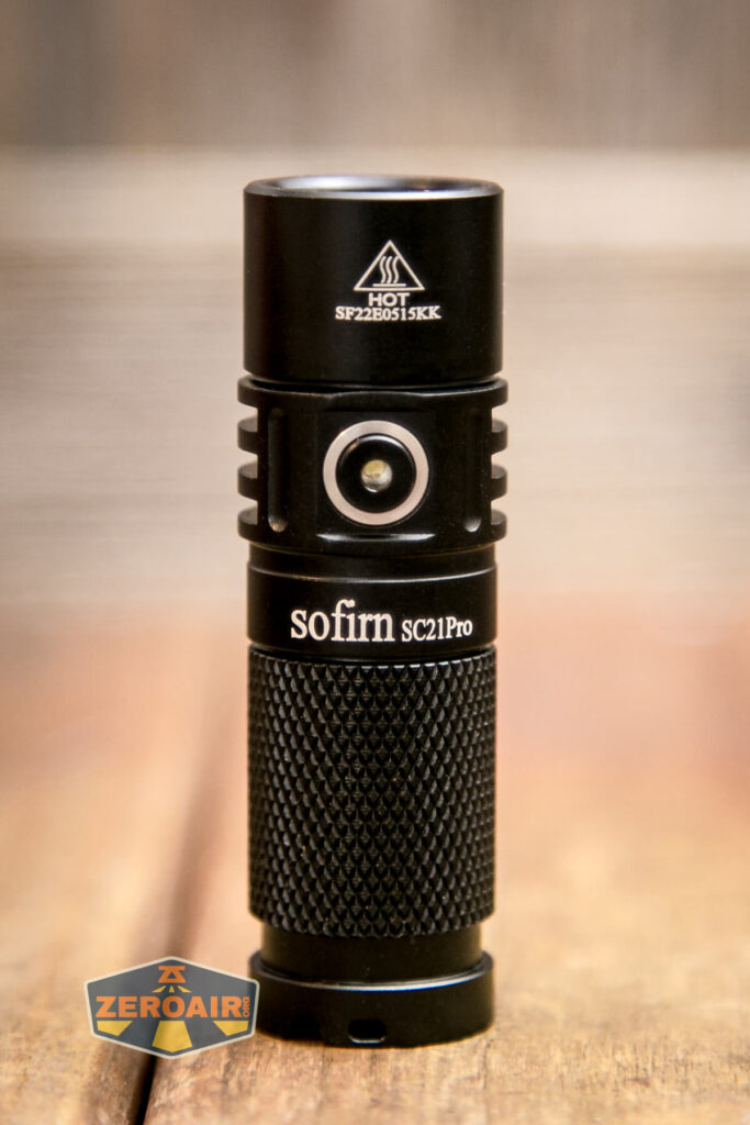 Sofirn SC21 Pro flashlight tailstanding showing all sides