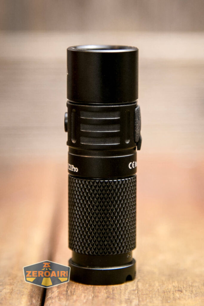 Sofirn SC21 Pro flashlight tailstanding showing all sides