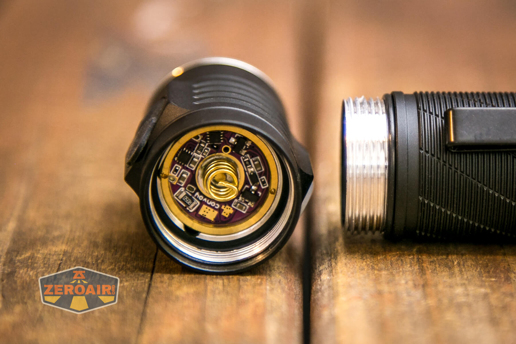 Convoy S21E flashlight head contacts and spring