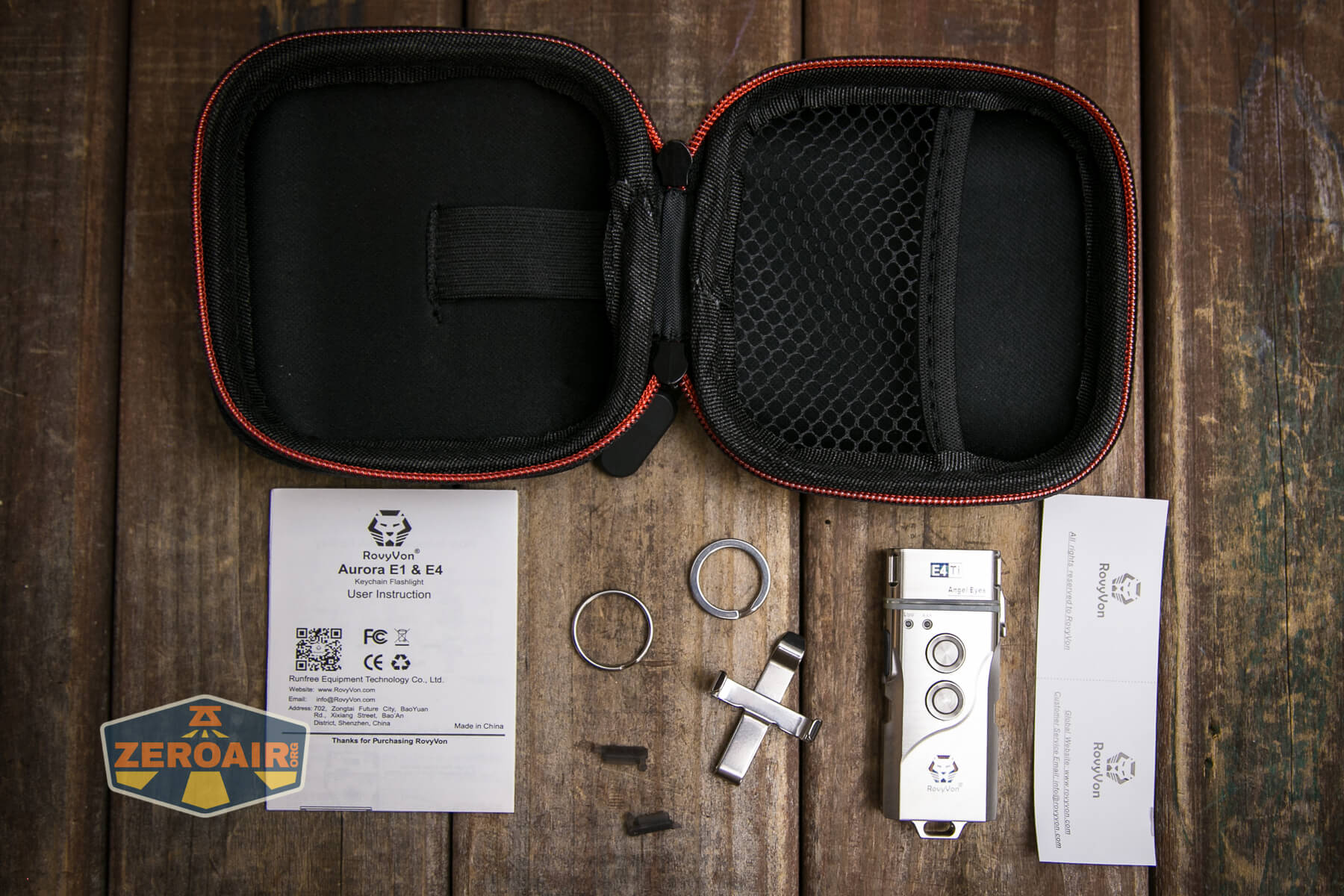 RovyVon Angel Eyes E4Ti flashlight what's included