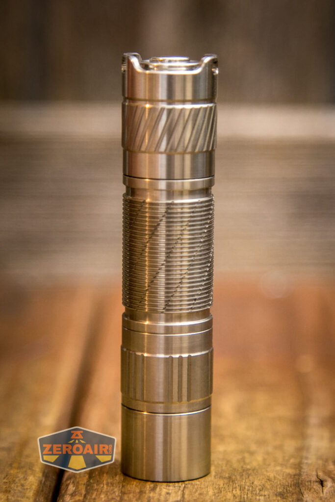 Convoy T3 Titanium flashlight showing all sides