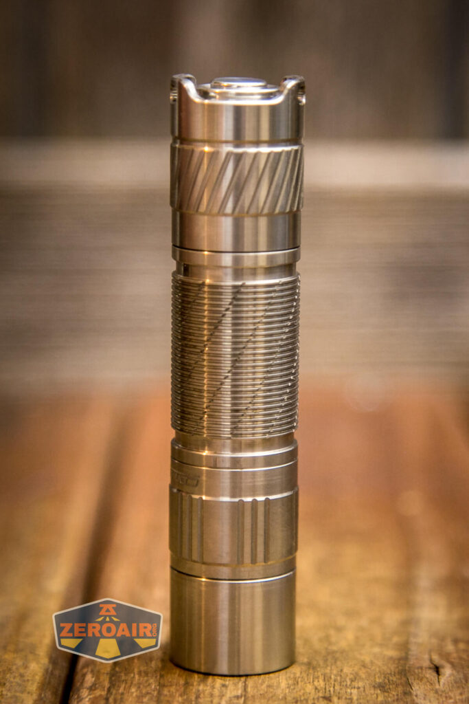 Convoy T3 Titanium flashlight showing all sides