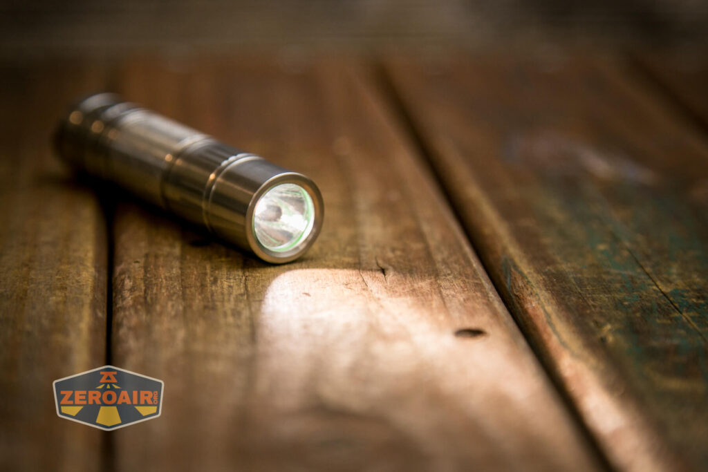 Convoy T3 Titanium flashlight emitter on