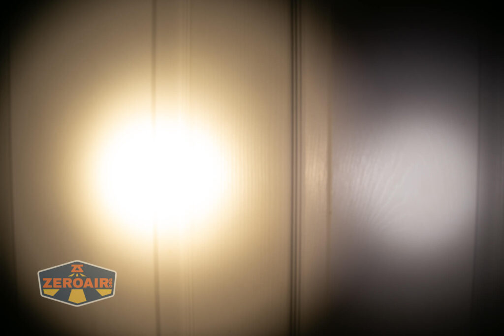 beamshots on door compared to nichia 219b