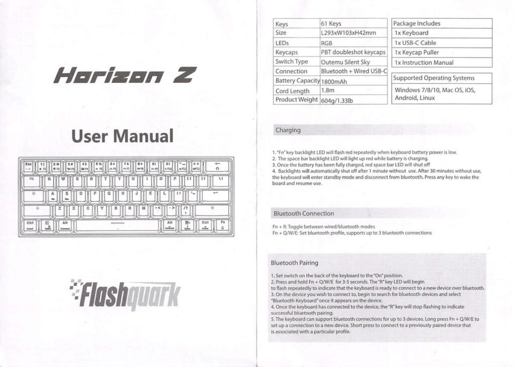 Flashquark Horizon Z mechanical keyboard manual