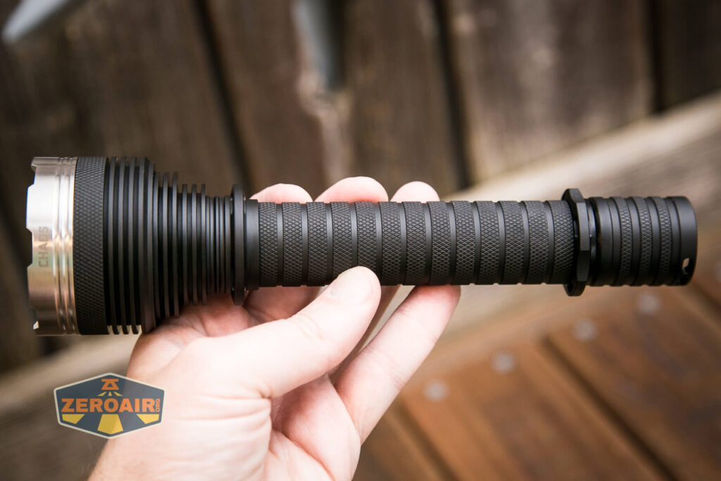 Nightwatch NS59v2 Chaos flashlight in hand