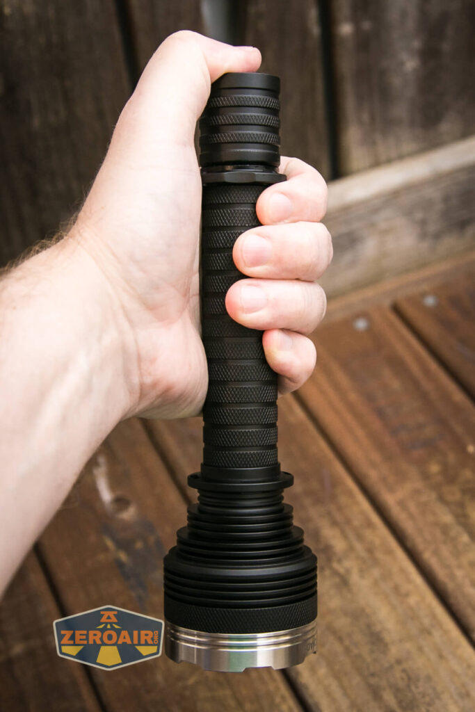 Nightwatch NS59v2 Chaos flashlight in hand