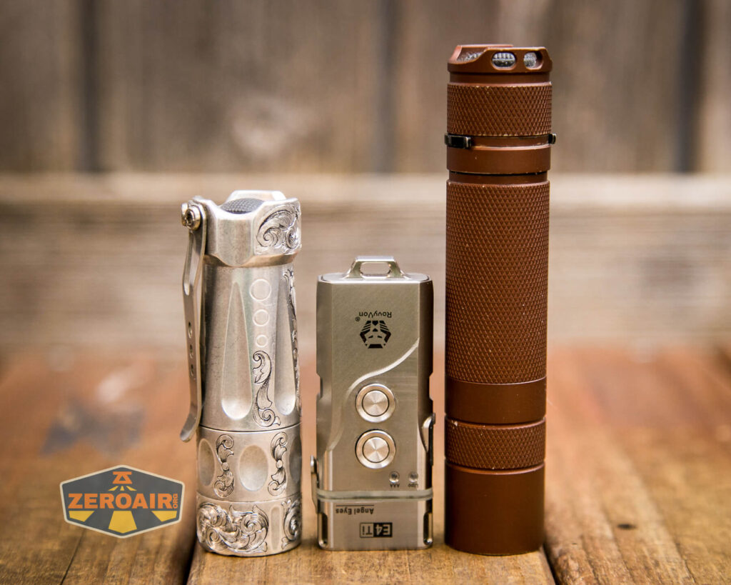 RovyVon Angel Eyes E4Ti flashlight with comparison lights