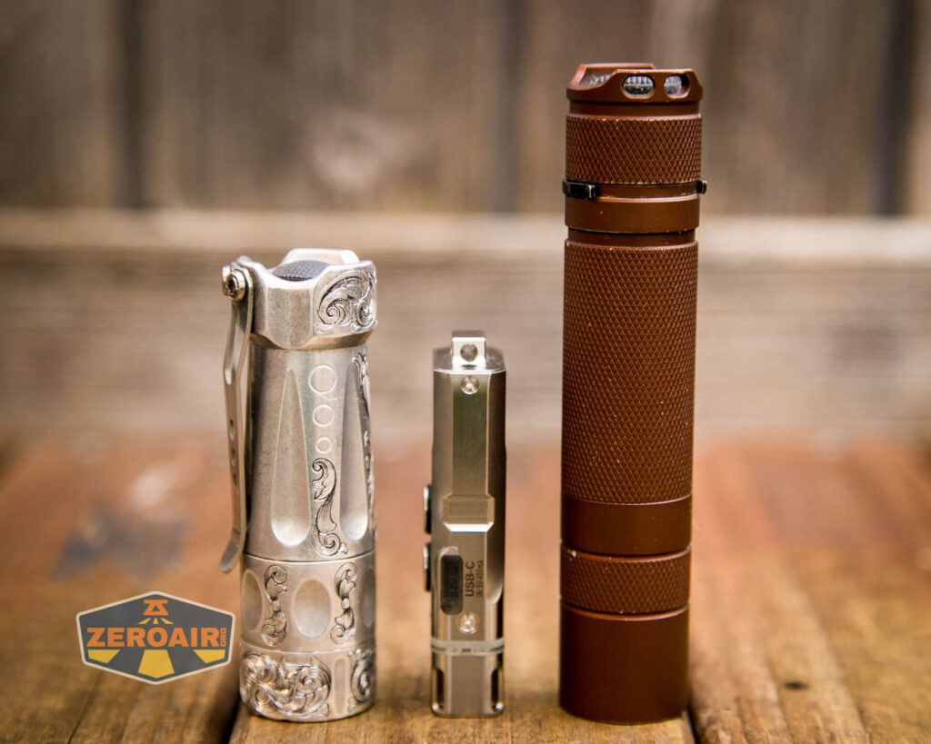 RovyVon Angel Eyes E4Ti flashlight with comparison lights