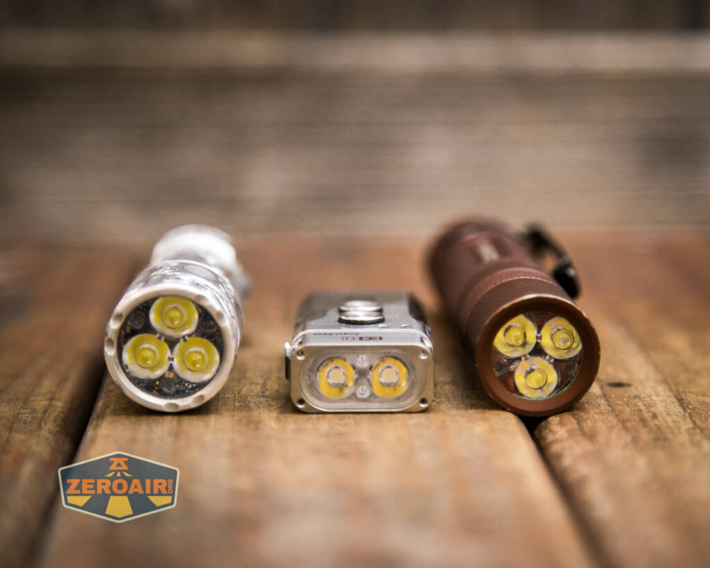 RovyVon Angel Eyes E4Ti flashlight with comparison lights
