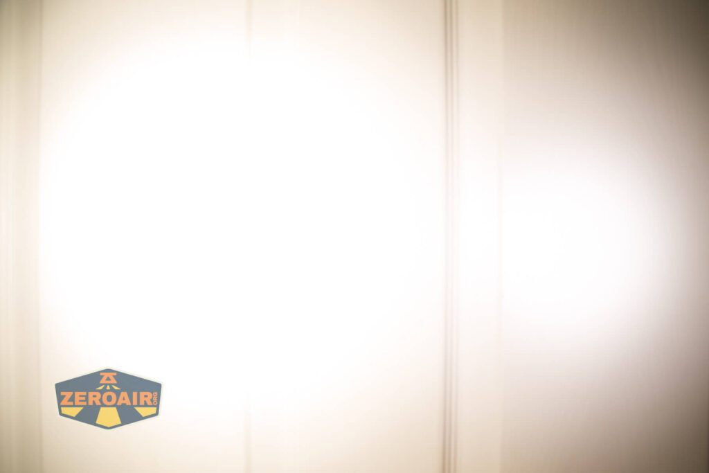 beamshots on door compared to nichia 219b