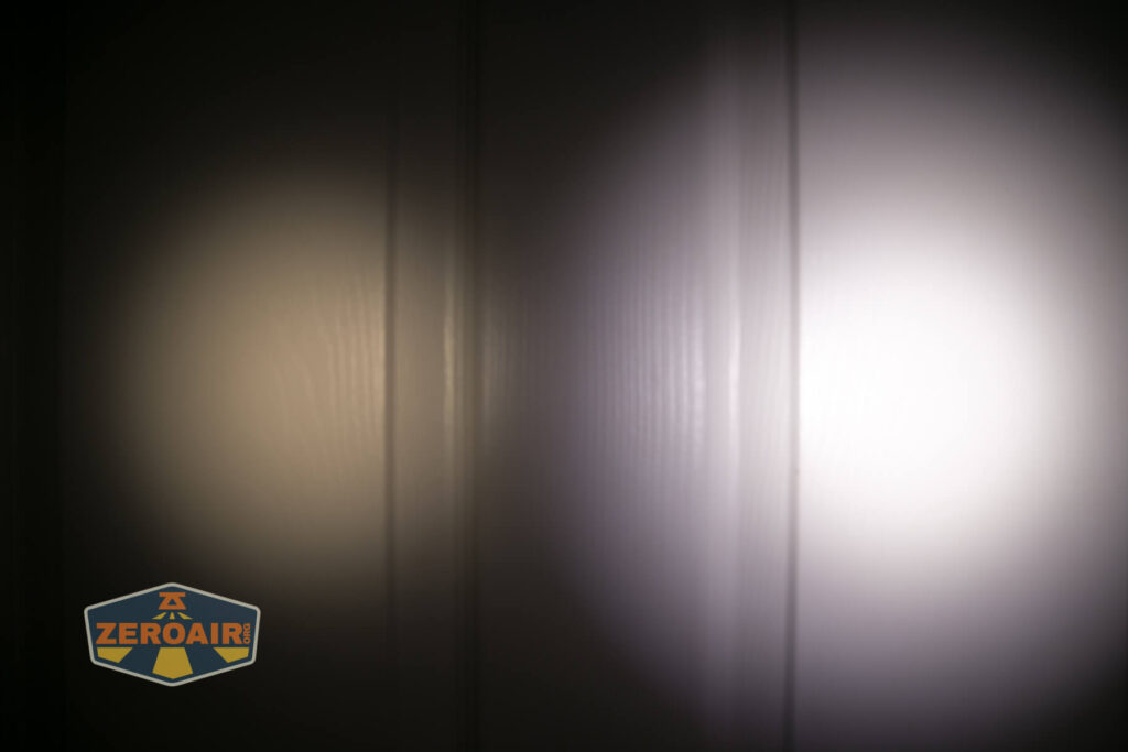 beamshots on door compared to nichia 219b