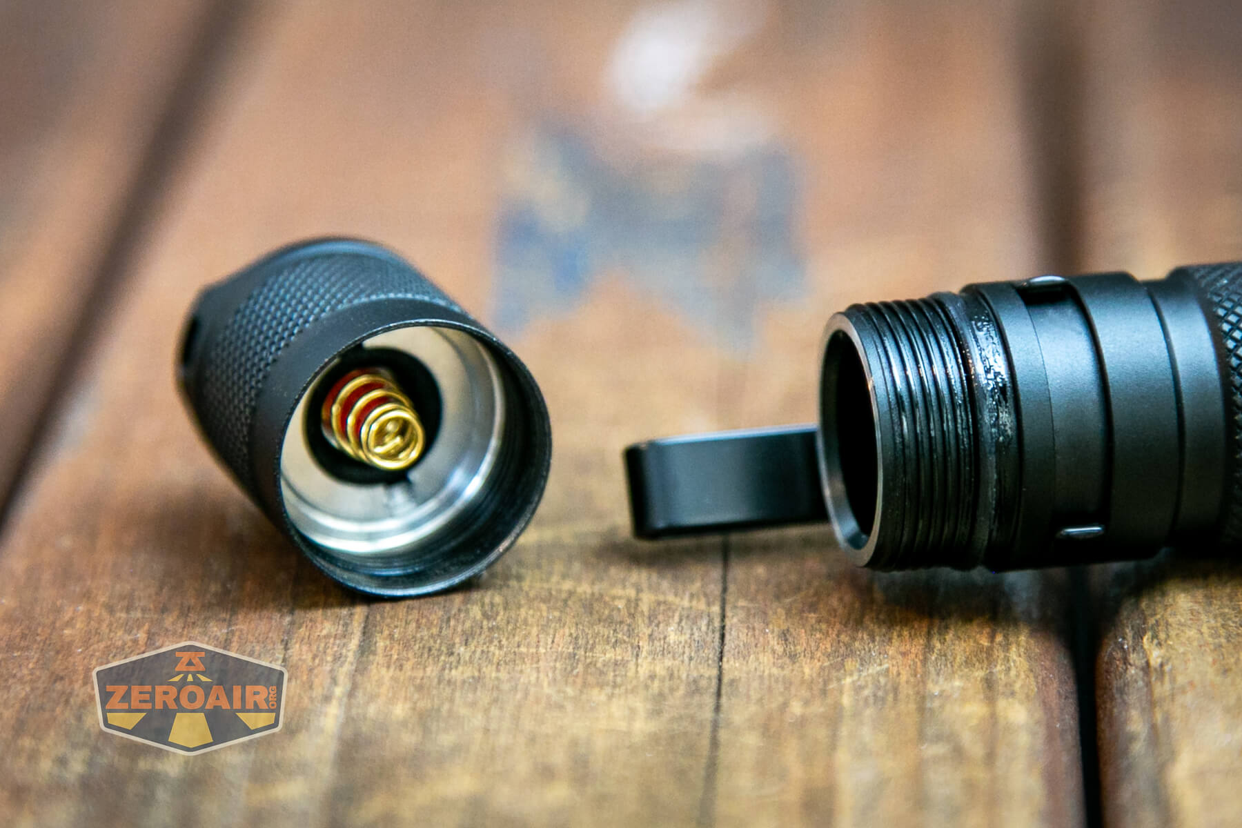 Lumintop EDC 2AA flashlight tail contacts and spring