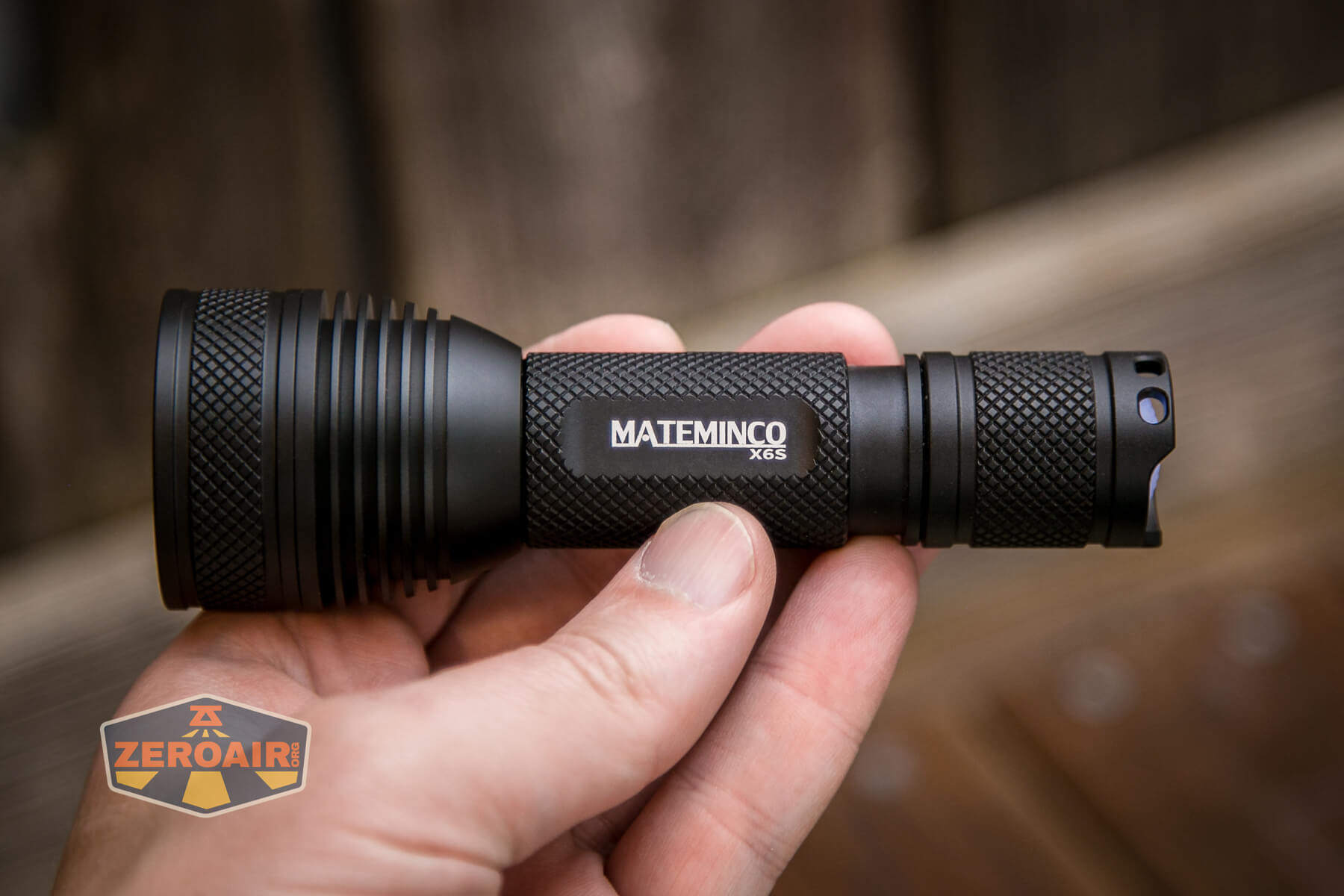 Mateminco X6S flashlight in hand