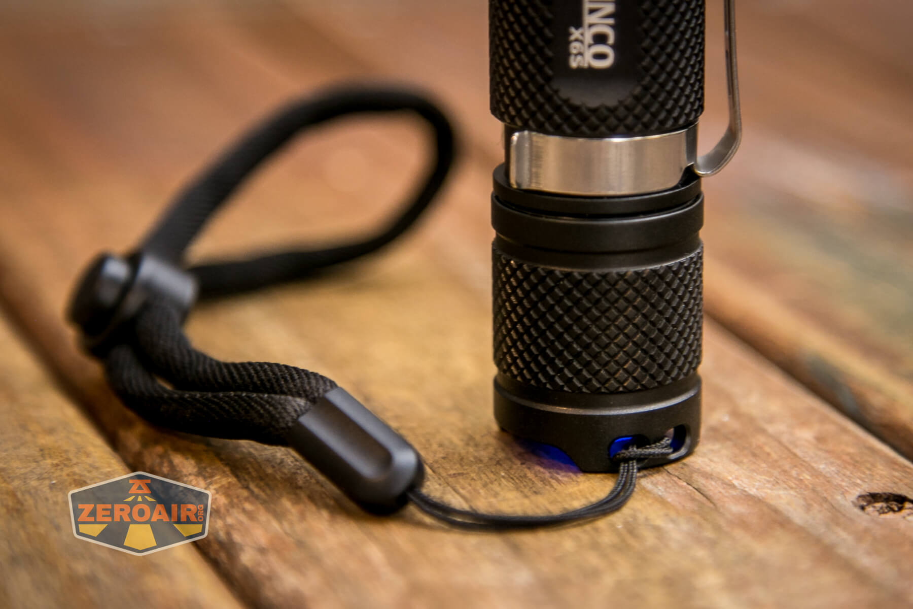 Mateminco X6S flashlight lanyard installed