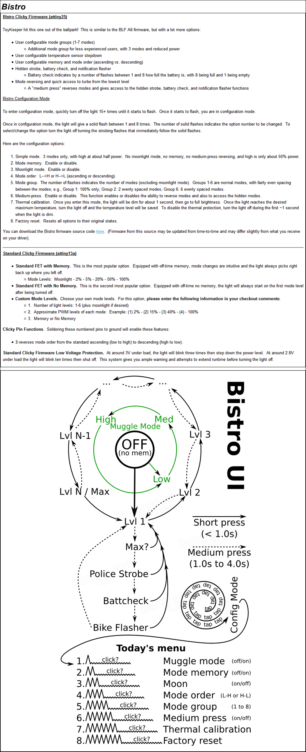 Mateminco X6S flashlight bistro user interface