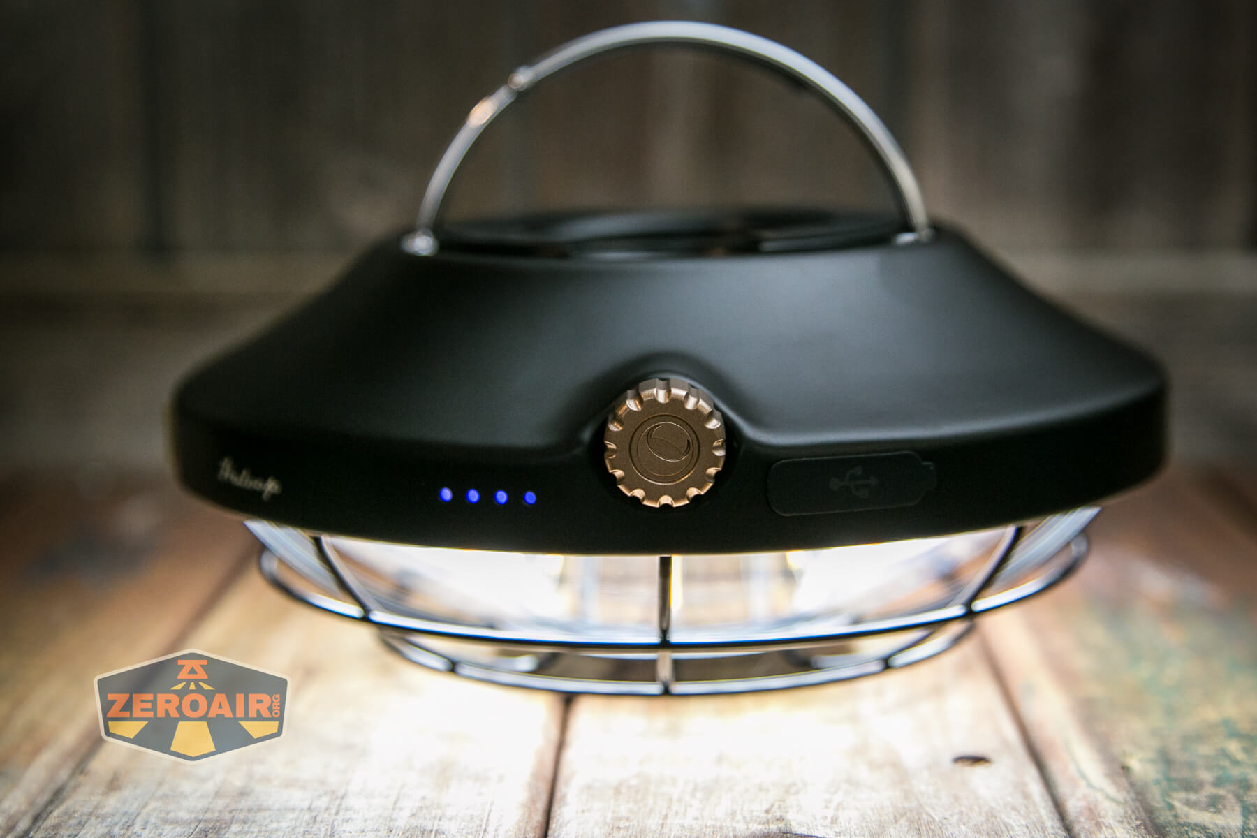 Olight Haloop camping lantern side view brightest setting