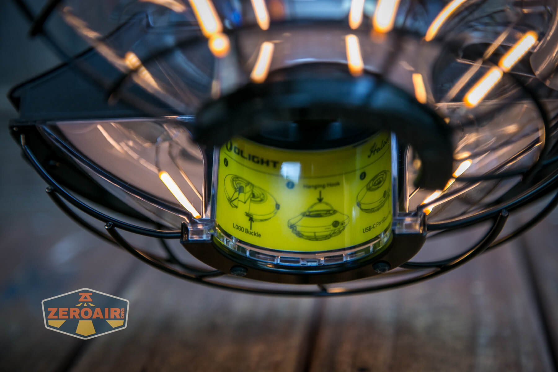 Olight Haloop camping lantern inside labels