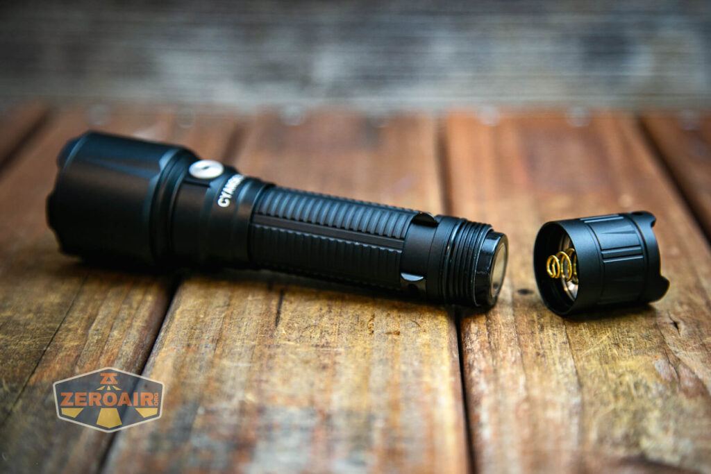 Cyansky K3 V2 flashlight 21700 installed
