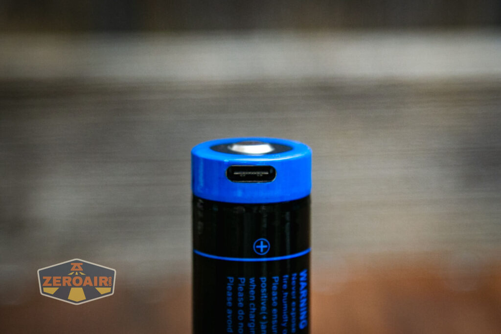 Cyansky K3 V2 flashlight charging port on 21700