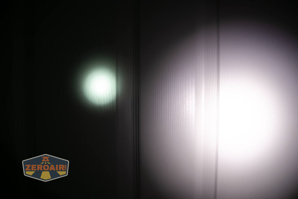 beamshots on door compared to nichia 219b