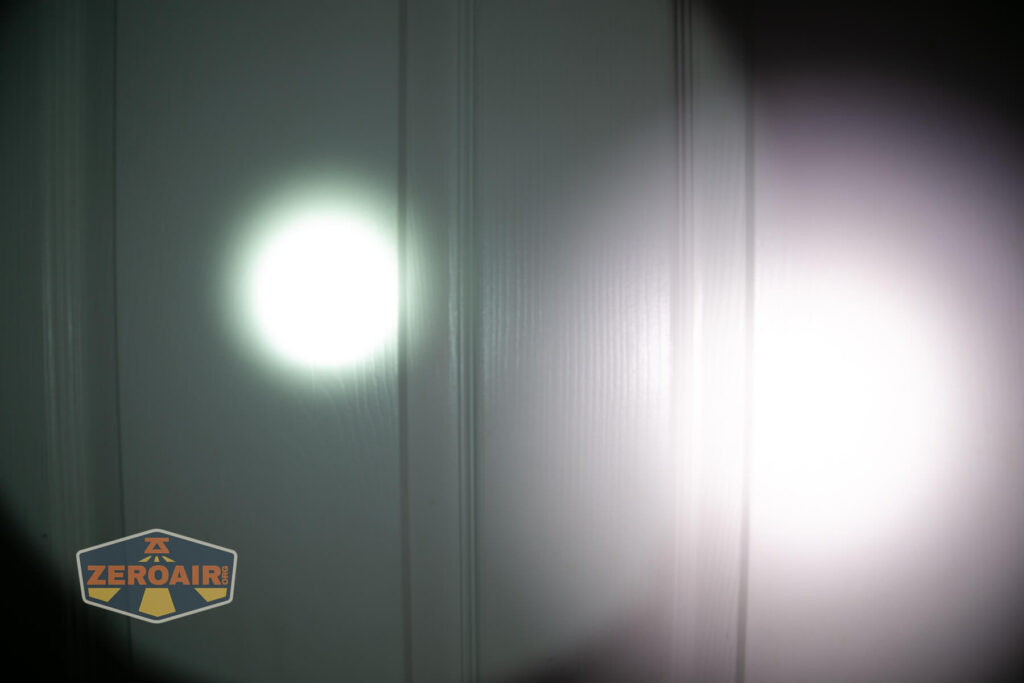 beamshots on door compared to nichia 219b