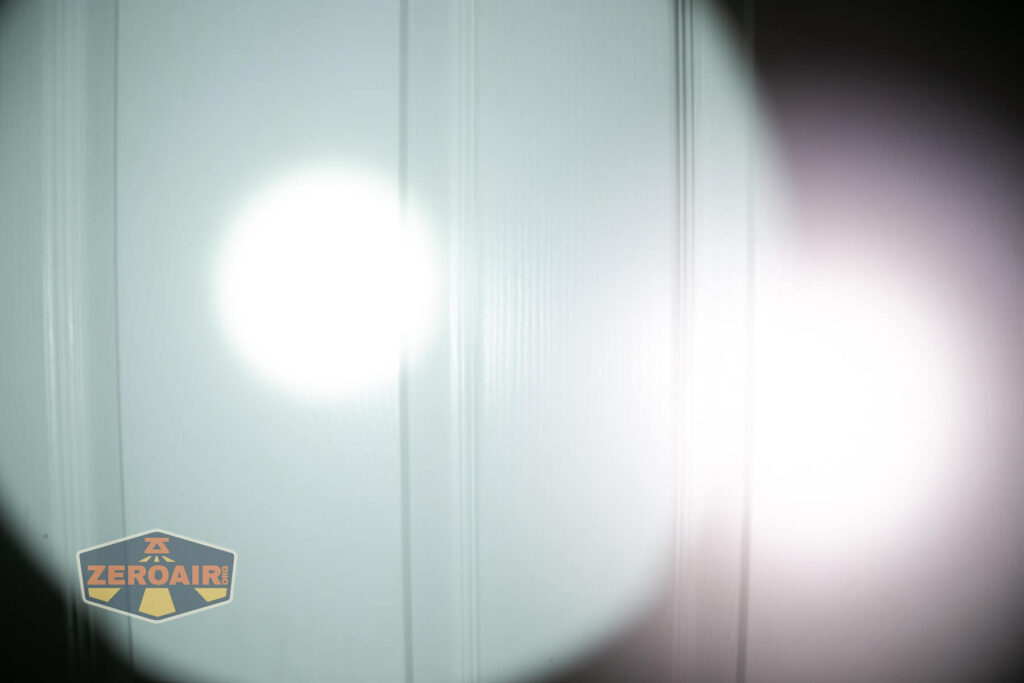 beamshots on door compared to nichia 219b