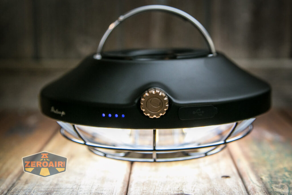 Olight Haloop camping lantern side view brightest setting