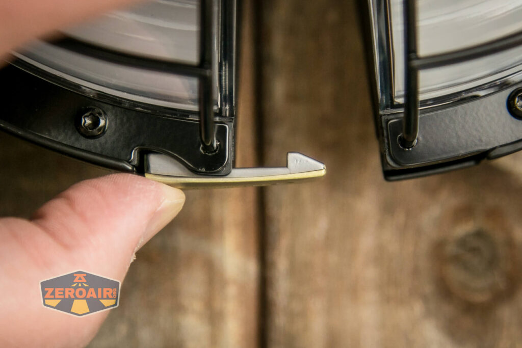 Olight Haloop camping lantern latch actuation