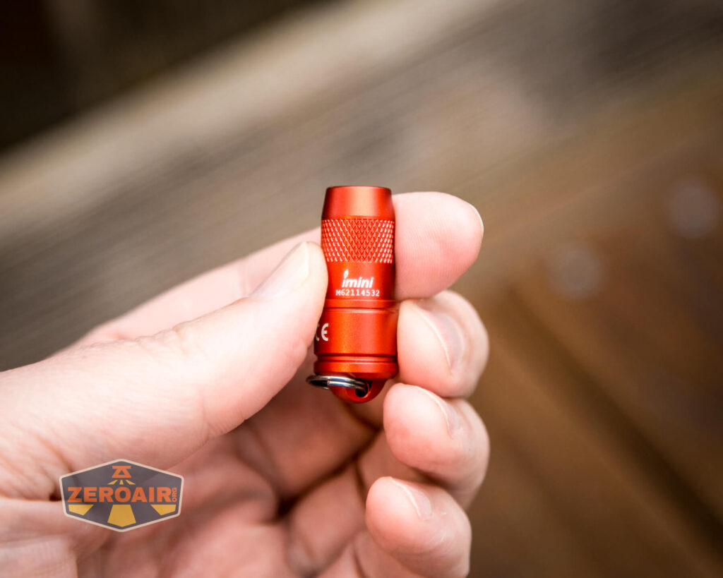 Olight iMini Keychain Flashlight in hand