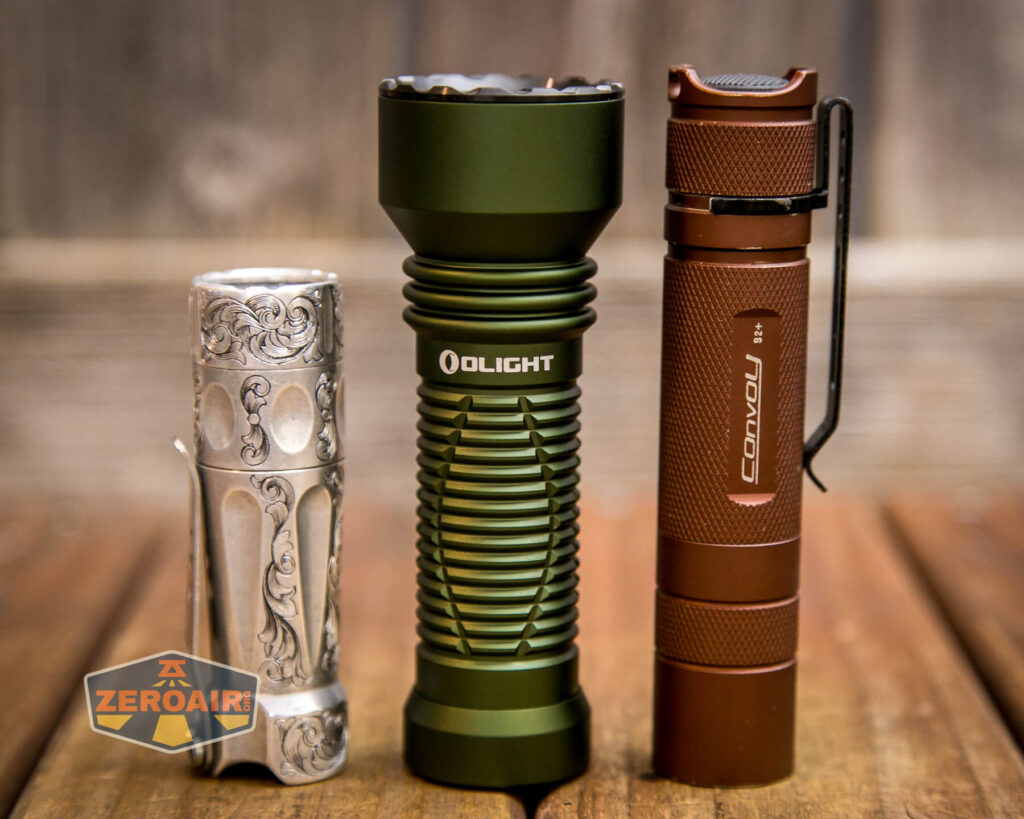 Olight Javelot Mini flashlight with comparable lights