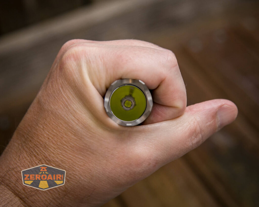 Thrunite BSS V5 flashlight in hand