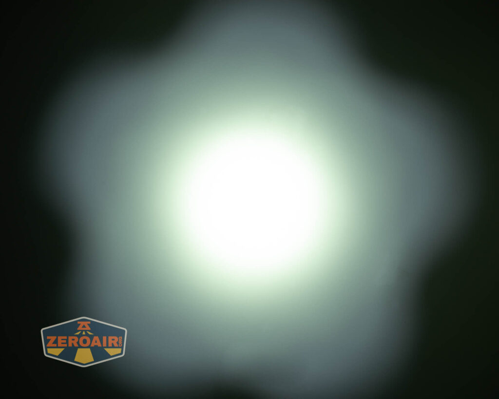 Thrunite BSS V5 flashlight beamshots on ceiling