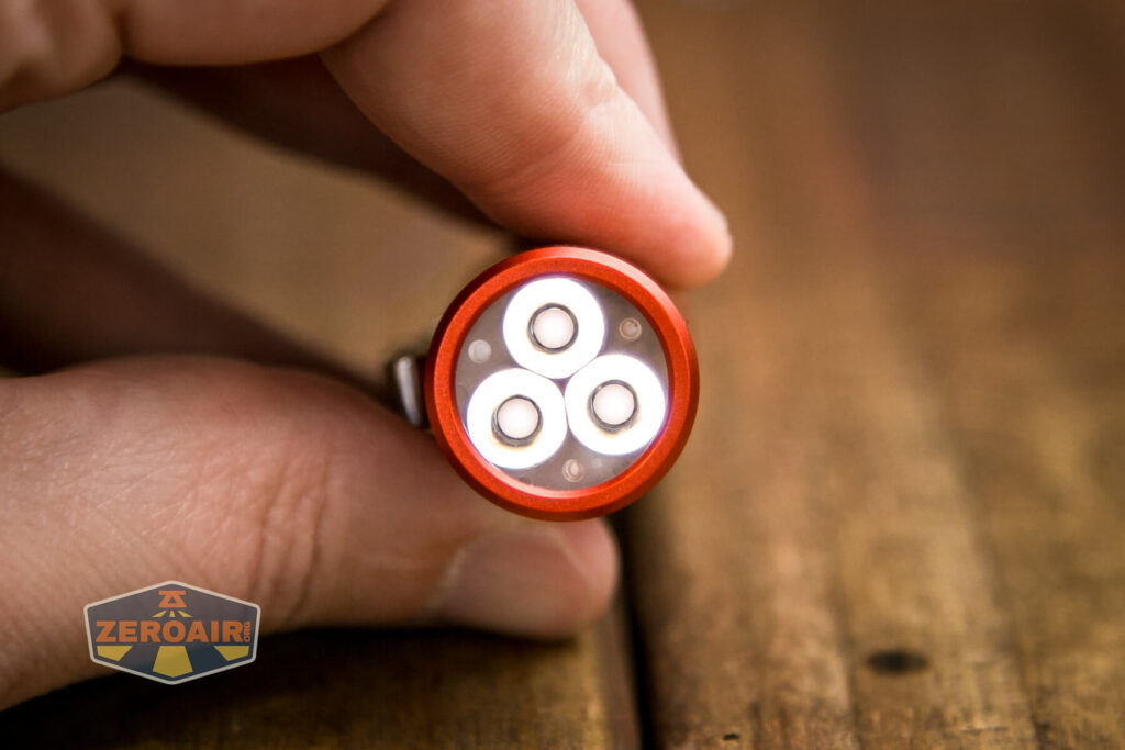 Wurkkos TS10 flashlight emitters on