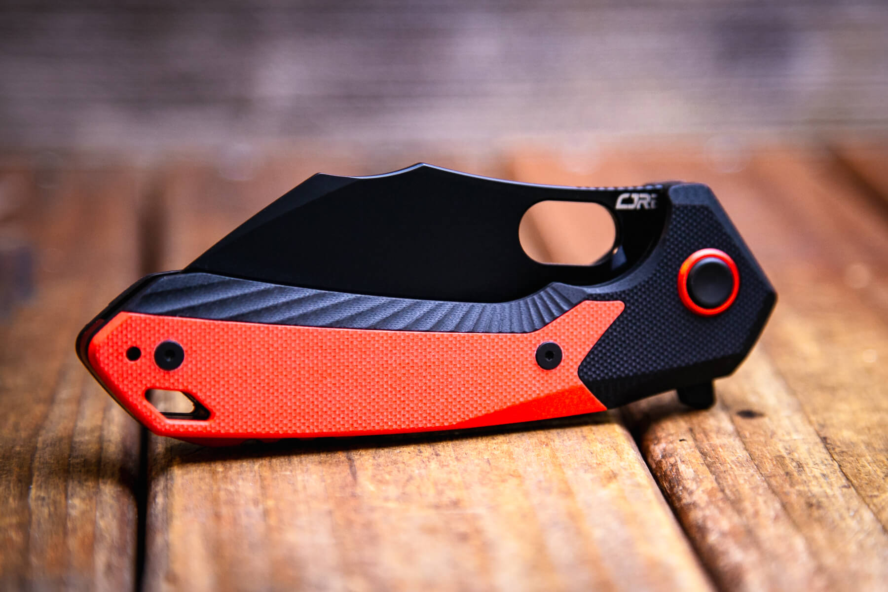CJRB Caldera G10 knife back side