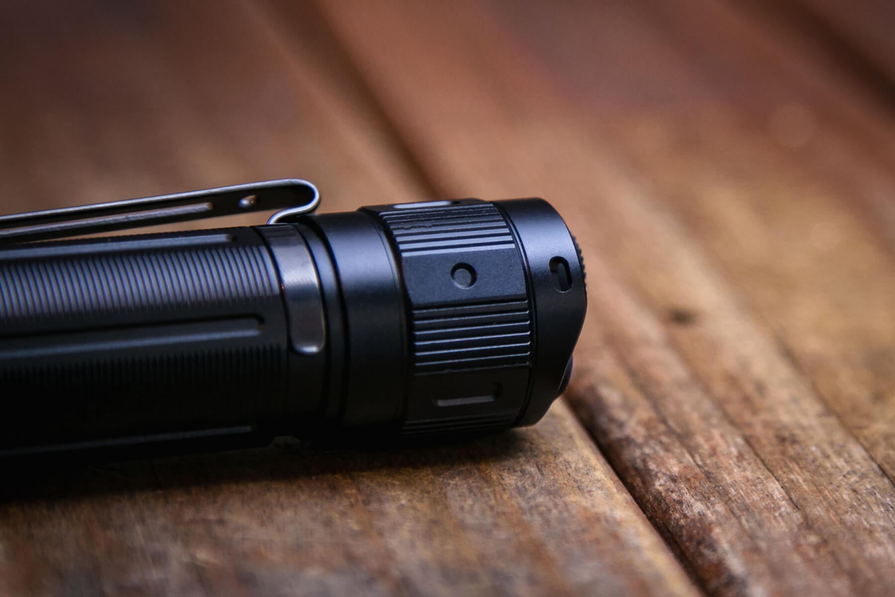 Fenix PD36R Pro rechargeable flashlight lanyard hole