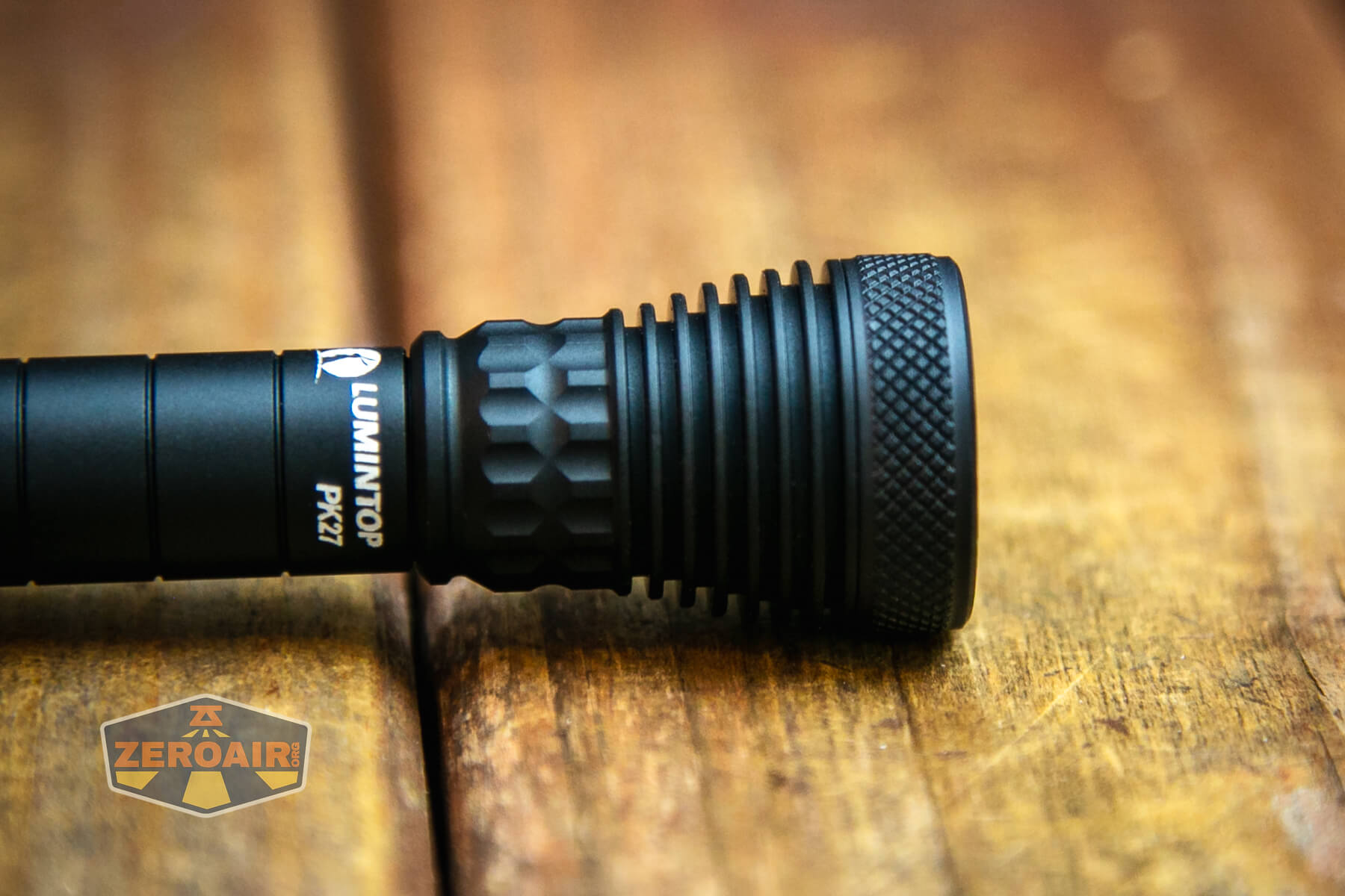 Lumintop PK27 flashlight bezel and head