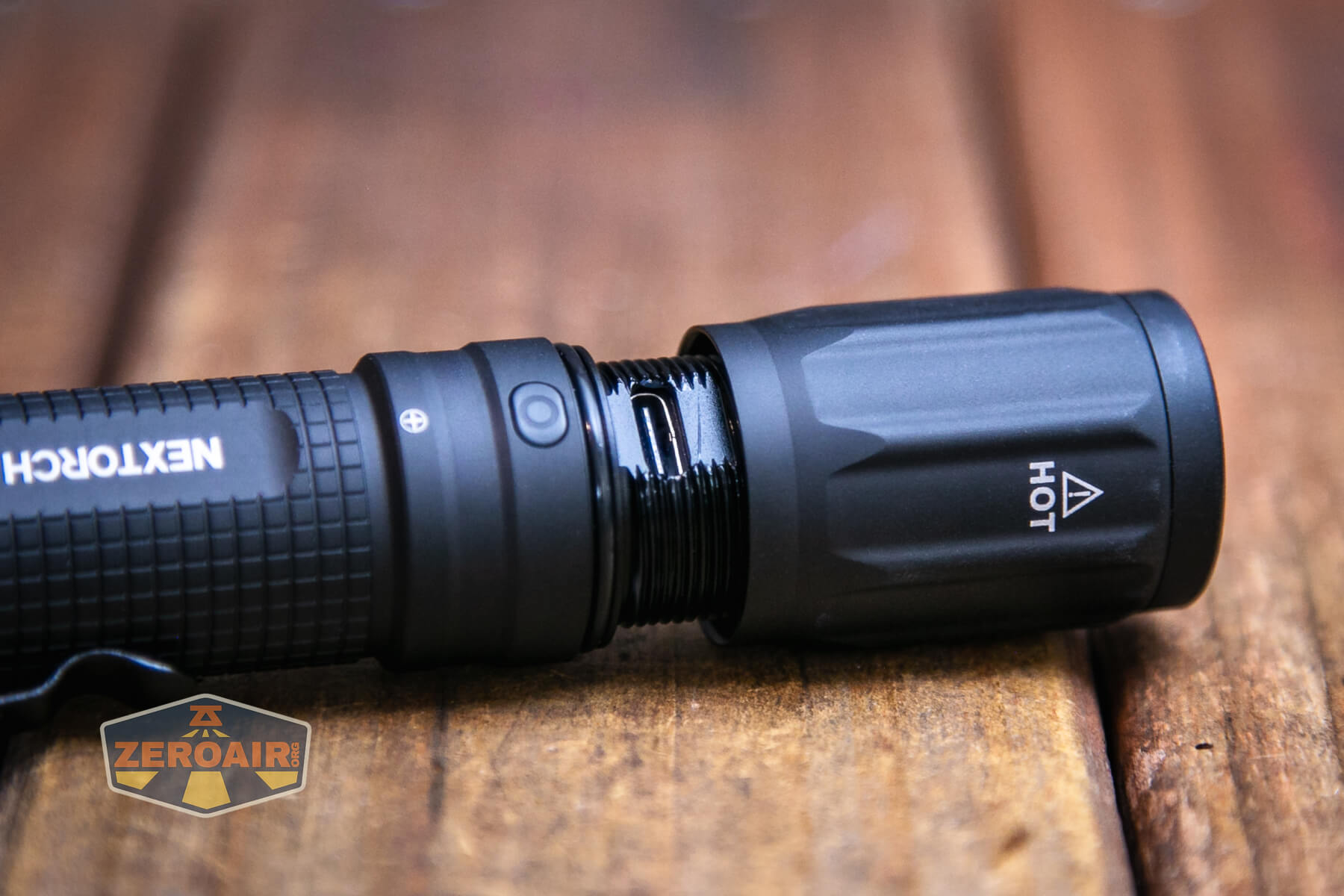 Nextorch E51C rechargeable flashlight charging port