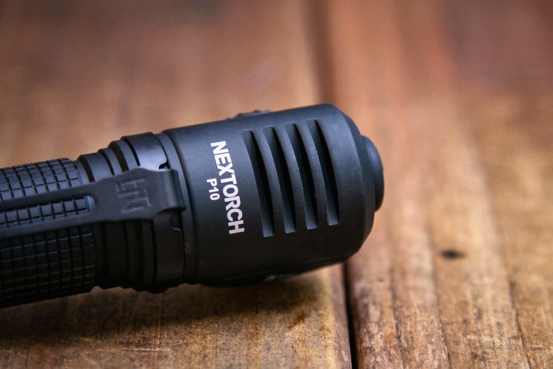 Nextorch P10 right angle flashlight cooling fins