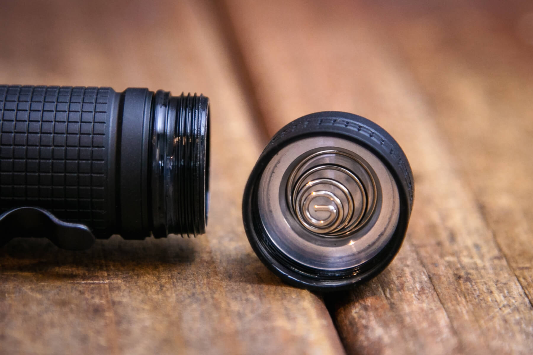 Nextorch P10 right angle flashlight tailcap spring