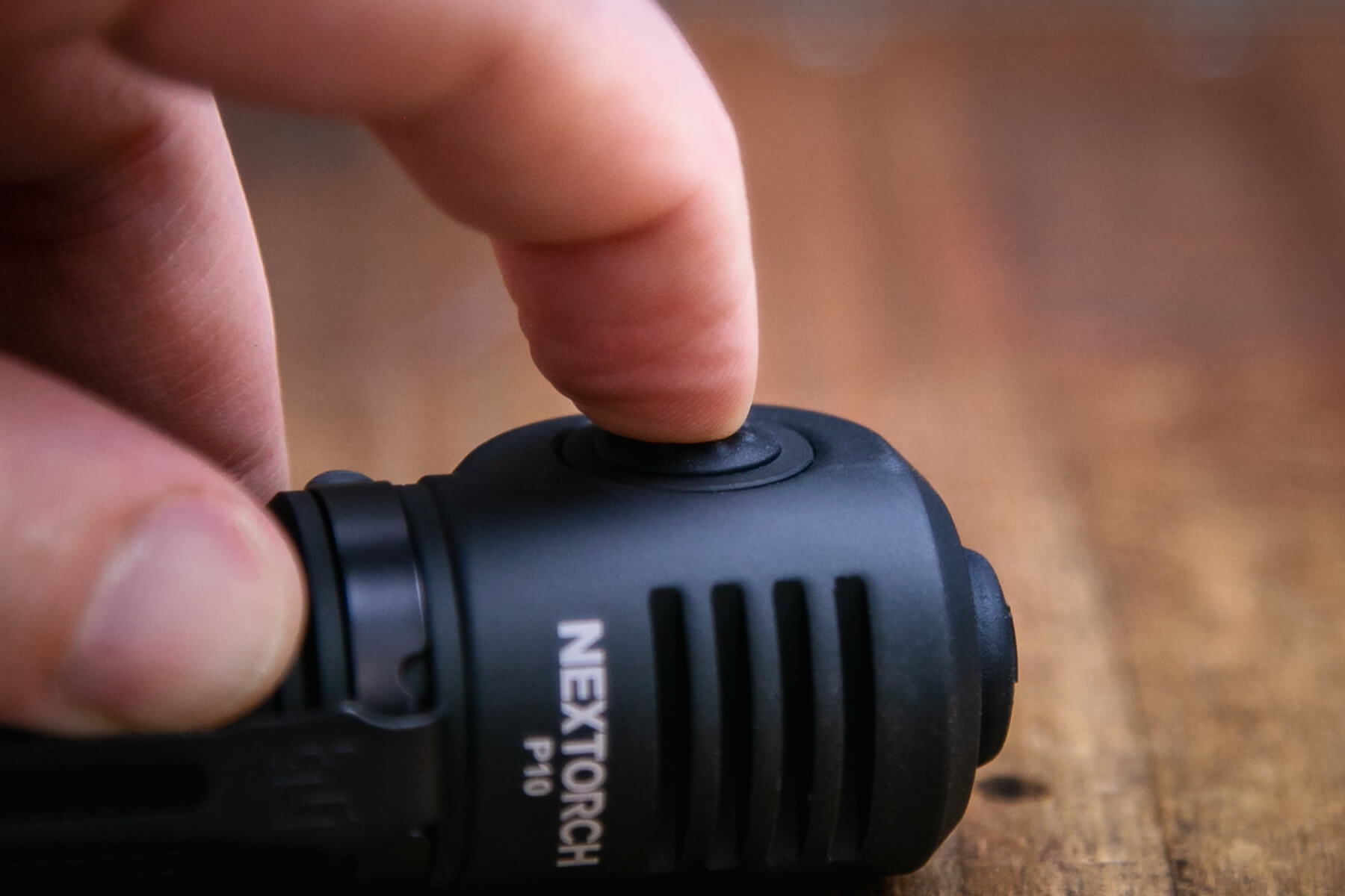 Nextorch P10 right angle flashlight side e-switch actuation