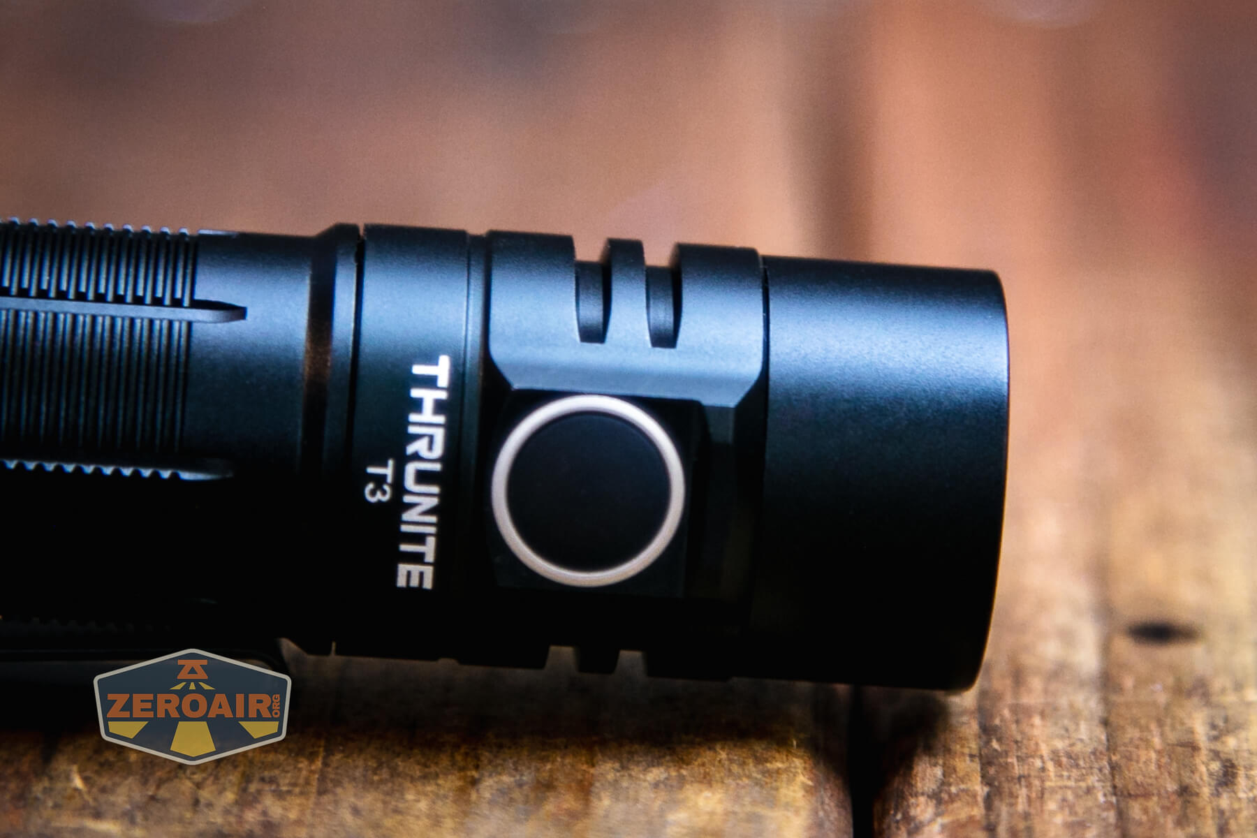 Thrunite T3 thrower flashlight cooling fins on head
