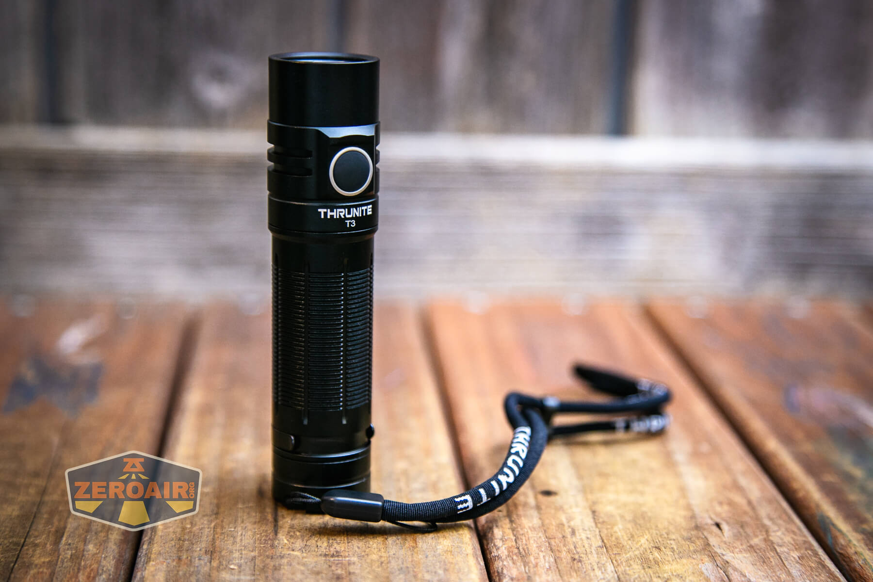 Thrunite T3 thrower flashlight lanyard installed