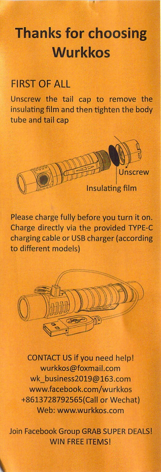 Wurkkos WK03 flashlight manual
