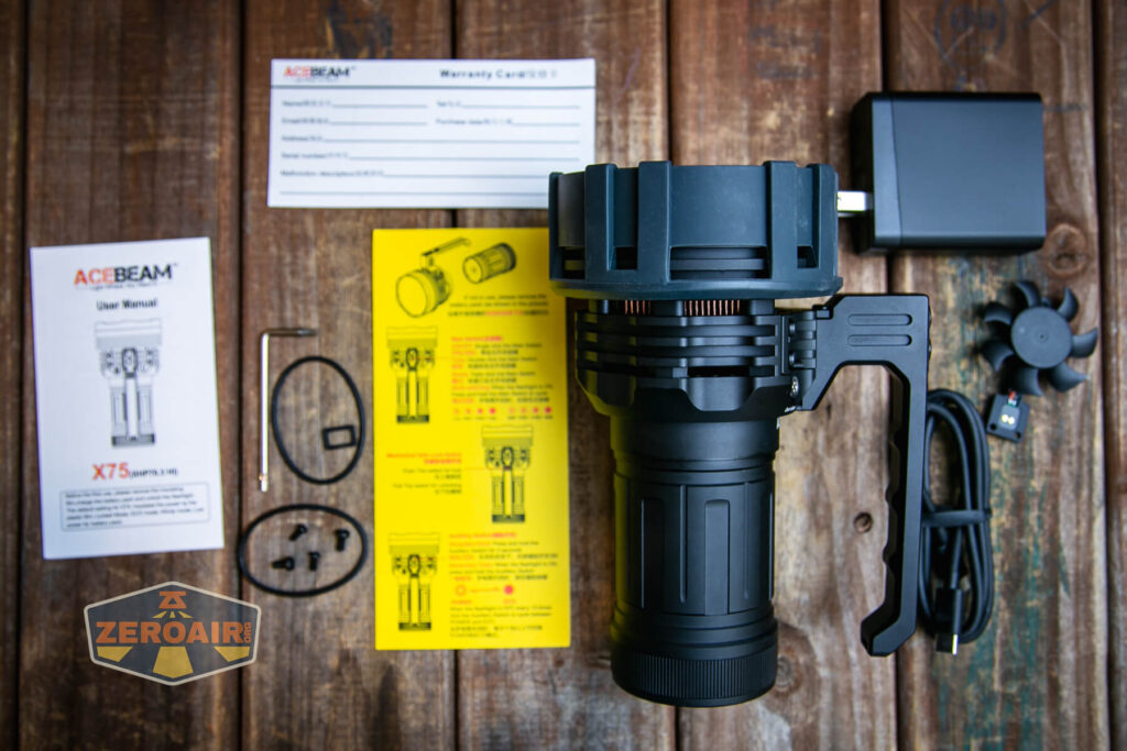 Acebeam X75 brightest powerbank flashlight what's included